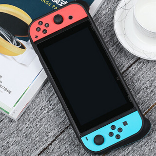 BUBM 任天堂switch保护套nintendo游戏机主机手柄一体TPU防摔壳子ns保护壳 黑色SWITCH-BHK03