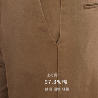 杉杉（FIRS）休闲裤男 纯色厚款微弹修身青年长裤 FTK38H013-3卡其 78
