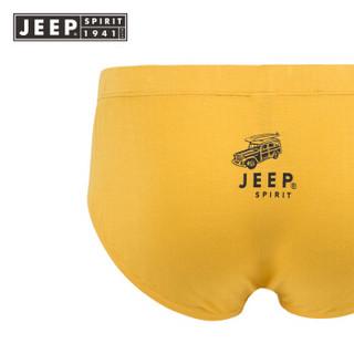 JEEP 吉普 男士内衣内裤炫彩弹力低腰三角裤轻薄透气 JSM11033  单条装 亮黄 M（165） (黄色、M、三角裤、其他)