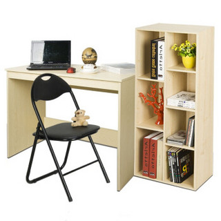 慧乐家 桌椅柜组合套装 书柜 电脑桌 椅凳 白枫木色 黑色 FNAJ-11145-1