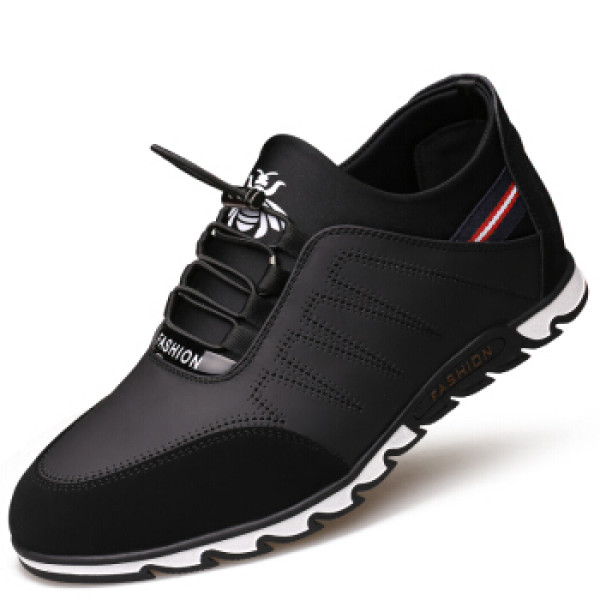 大红鹰 休闲鞋男士韩版运动跑步潮流英伦商务内增高dhy30375 黑色 42