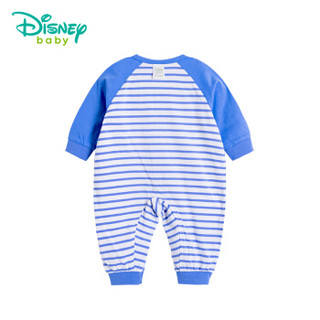 迪士尼（Disney）长袖连体衣男童婴儿连体衣新款纯棉长袖前开扣外出宝宝衣服181L743 宝蓝 12个月/身高80cm