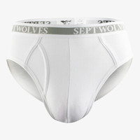 SEPTWOLVES 七匹狼 男士内裤三角裤 冰丝无痕透气 白色 商务高弹力中腰三角短裤 3条装 L 95187