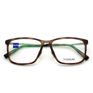 蔡司眼镜（Zeiss Eyewear）男女款 全框玳瑁色镜框枪色镜腿眼镜框眼镜架 ZS-85001-F019 55MM