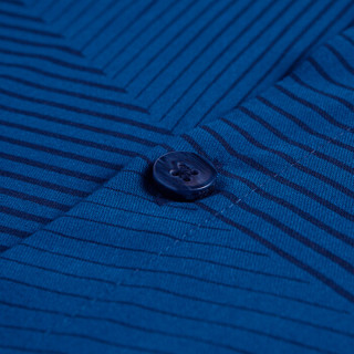 才子（TRIES）衬衫男 棉质创意线条提花休闲时尚长袖衬衫 137572121 宝蓝色 XL(175/92A)