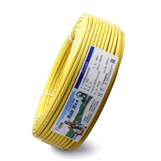 远东电缆（FAR EAST CABLE）电线电缆 BV1.5平方国标照明铜芯单芯单股硬线 100米 黄色（简装）