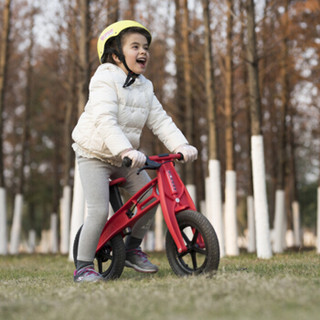 巴布豆（BOBDOG）飞毛腿童车儿童平衡车滑步车玩具车小孩自行车 带手刹 3-6岁 红色 12寸