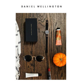 Daniel Wellington DanielWellington）DW表带14mm黑色尼龙玫瑰金针扣女款DW00200178适用于32mm表盘系列