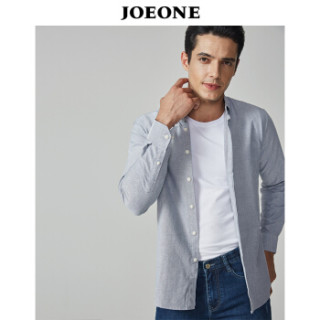 九牧王joeone长袖衬衫男士2018秋季新品商务休闲青年长袖衬衣185104a