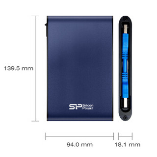 广颖电通（Silicon Power）2TB USB3.0 移动硬盘 Armor A80 2.5英寸蓝色 三防防水防尘军规防震PS4 Xbox