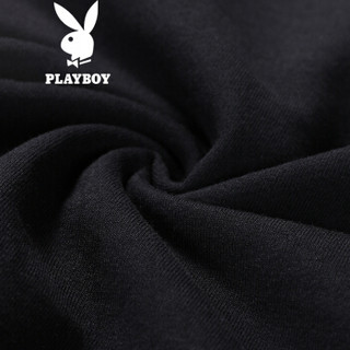 花花公子 PLAYBOY 长袖卫衣男秋冬款商务休闲套头圆领时尚韩版潮流男装外套 DH62170361 黑色 175/L/50