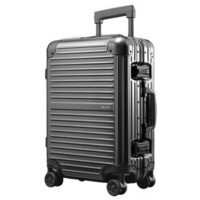 CONWOOD 康沃 行李箱 20英寸铝镁合金万向轮拉杆箱 男女铝框箱登机旅行箱 CTA001 灰色