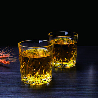 洁雅杰酒杯 玻璃洋酒杯(300ml)烈酒杯套装玻璃水杯子柳叶杯(2只装)
