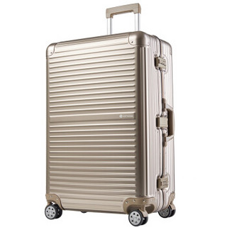 CONWOOD 康沃 行李箱 28英寸铝镁合金万向轮拉杆箱 男女铝框箱托运旅行箱 CTA001 金色