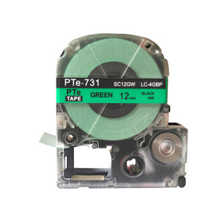 普贴（PUTY）PTe-731 标签打印机色带 适用爱普生、锦宫牌标签机标签带标签纸绿底黑字12mm