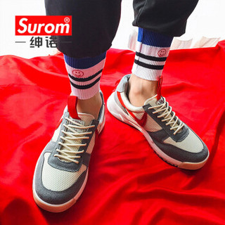 SUROM 青年学生系带运动休闲鞋男 SN-CB2201 灰色 40