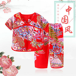 中国风女童夏季薄款套装中小童婴幼儿民族汉服宝宝睡衣家居空调服