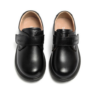 斯纳菲童鞋 男童皮鞋头层牛皮新款黑色学生表演出鞋儿童男孩单鞋18818黑色38