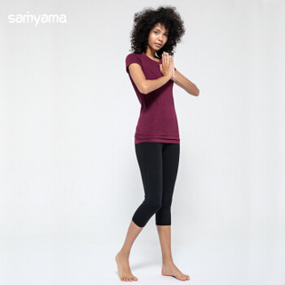 samyama2018新款瑜伽服女夏专业显瘦健身初学者速干跑步运动套装 红黑-黑 xl