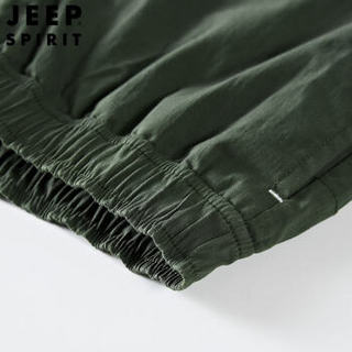 吉普 JEEP 短裤男士 休闲宽松运动纯色五分裤男青年直筒多口袋工装短裤 WGQ0226 军绿色 XL