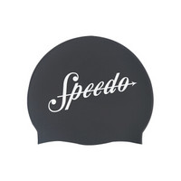 SPEEDO 速比涛 海岸线系列 808385 中性款硅胶泳帽 (黑色)