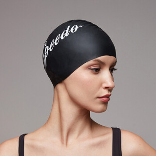 SPEEDO 速比涛 海岸线系列 808385 中性款硅胶泳帽 (黑色)