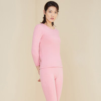 YOUR SUN 宜而爽 纯棉女士秋衣秋裤套装基础款保暖内衣圆领大码精梳棉衬衣 1300013126(G17/57N) CR152玫瑰粉 L/165