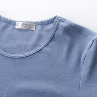 YOUR SUN 宜而爽 纯棉女士秋衣秋裤套装基础款保暖内衣圆领大码精梳棉衬衣13000013126(G176/57N) 月光蓝PT17-4015 XXL/175