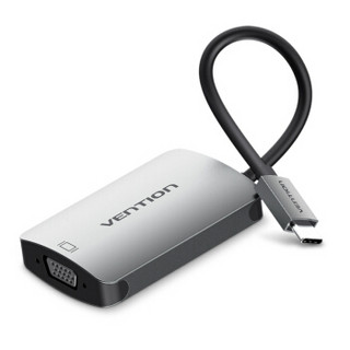 威迅（VENTION）Type-C转HDMI+VGA转换器线带供电 USB-C扩展坞适配器 苹果mac电脑华为mate10转电视投影CMFHB