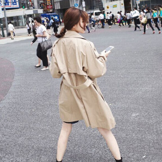LAXJOY 朗悦 新款韩版中长款风衣女宽松休闲外套   LWFY188158
