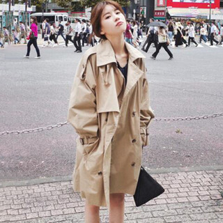 LAXJOY 朗悦 新款韩版中长款风衣女宽松休闲外套   LWFY188158