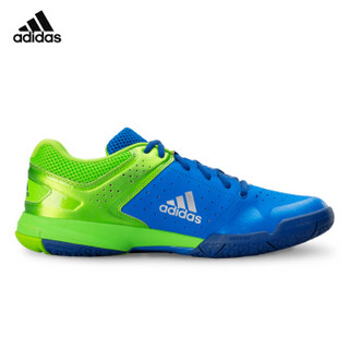 adidas 阿迪达斯 QUICKFORCE系列 运动休闲鞋男款 耐磨羽毛球鞋 网球鞋 AQ2375 蓝绿 41码/7.5 送阿迪2285袜子