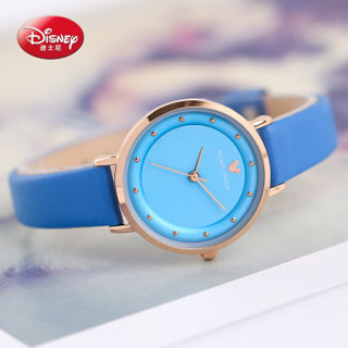 迪士尼（Disney）时尚表少女系列日韩简约潮流学生表小清新手表女士石英表腕表女表蓝色 MK-11196L