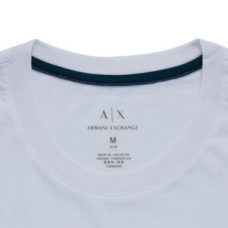 ARMANI EXCHANGE 阿玛尼奢侈品男士时尚针织T恤衫 6ZZTHF-ZJH4Z WHITE-1100 M