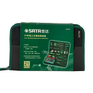 世达（SATA）03790 21件电讯工具组套 家用工具组套 电工维修包 维修工具套装 五金手动工具组套