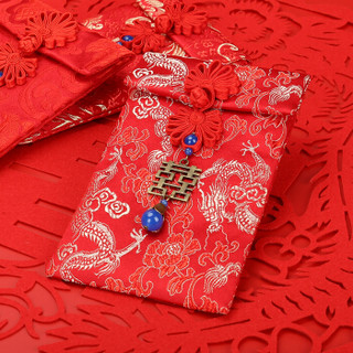 唐绣（TONSILK）创意织锦缎万元布艺红包袋新年春节结婚庆用品利是封红包封K031-2梅花