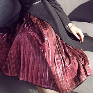 YUZHAOLIN 俞兆林  新品韩版休闲时尚假两件连衣裙女 YWQZ188367 玫红色S