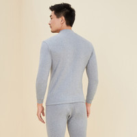 YOUR SUN 宜而爽 保暖内衣男士中半高领薄款秋衣秋裤打底保暖内衣套装 CA56 浅麻灰 M/165