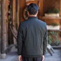 恒源祥 夹克男中老年爸爸装商务休闲格子薄外套 1622JTL620