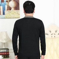 恒源祥 恒源祥针织衫男秋季中老年长袖T恤休闲爸爸装  1622C1123