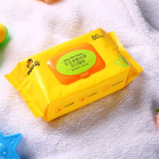 皮皮狗(pipidog)婴儿宝宝亲肤洁净手口湿巾80片 儿童卫生棉柔湿纸巾