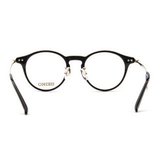 SEIKO精工 眼镜框男女款全框板材复古眼镜架近视配镜光学镜架H03094 P01 47mm 黑色