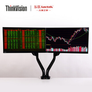 联想 ThinkVision＆乐歌联名定制显示器支架 桌面旋转升降显示器双臂支架A62