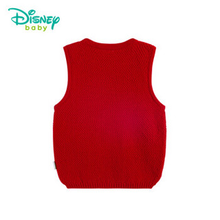 迪士尼(Disney)童装春季新品女童背心女宝宝针织衫马甲181S995 大红 5岁/身高120cm