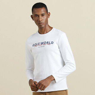 GOLF 高尔夫 新款棉质白色时尚男装T恤 C3802002