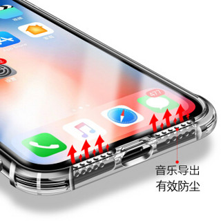 KEKLLE 苹果XR手机壳 iPhone xr手机保护套 透明全包防摔硅胶软壳 气囊转音款 透黑6.1英寸