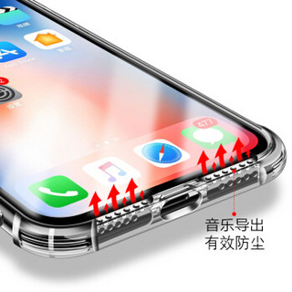 KEKLLE 苹果XR手机壳 iPhone xr手机保护套 透明全包防摔硅胶软壳 气囊转音款 透明6.1英寸