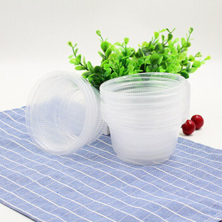 幸福人家 一次性450ML/20只/12包 共240只箱装碗方便塑料碗 圆形饭盒 汤碗饭碗