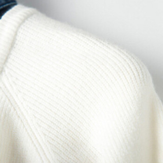 初申2019年春季新款针织衫女套头毛衣女修身时尚圆领织打底衫SWYC188301白色M