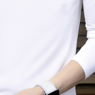 卡帝乐鳄鱼 (CARTELO) 长袖T恤男圆领修身衣服韩版个性印花t恤休闲薄款透气打底衣    灰色 4XL